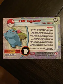 Topps Pokemon Ivysaur #02 Card- red logo - Image 2