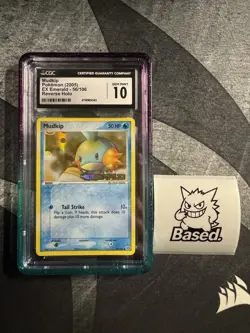 Pokemon Mudkip Emerald Card 56/106 Reverse Holo Stamped CGC GEM MINT 10 - Image 1
