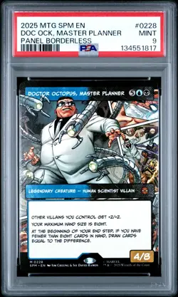 2025 MTG MARVEL'S SPIDER-MAN #0228 DOCTOR OCTOPUS, MASTER PLANNER PSA 9 - Image 1