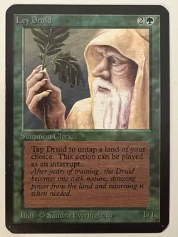 Magic the Gathering MTG Alpha Ley Druid NM- (Beta Bob) - Image 1