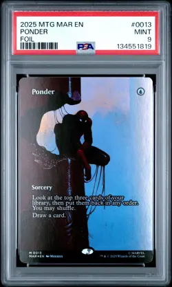 2025 MTG MARVEL'S SPIDER-MAN: SOURCE MATERIAL FOIL #0013 PONDER PSA 9 - Image 1
