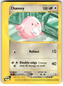 Pokemon TCG Chansey Aquapolis ~ Super Rare Set ~ 69/147 Pokemon NM - Image 1
