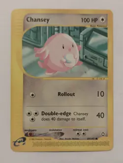 Chansey 69/147 Aquapolis Common Pokemon TCG 2002 WOTC - NM - Image 1