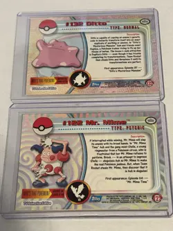 Pokemon Animated Series Cards Topps Set Of 2 Ditto And Mr.Mime - Image 2