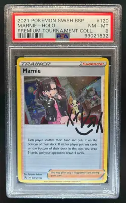 2019-2023 Pokemon SWSH Black Star Promos Marnie #SWSH120 PSA 8 - Image 1