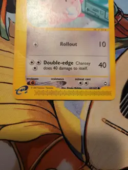 Chansey 69/147 - Aquapolis E-Series - Regular Common - Pokemon TCG Card - HP - Image 3