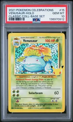 2021 POKEMON CELEBRATIONS CLASSIC COLLECTION #15 VENUSAUR-HOLO PSA 10 - Image 1