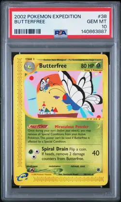 2002 POKEMON EXPEDITION #38 BUTTERFREE PSA 10 - Image 1