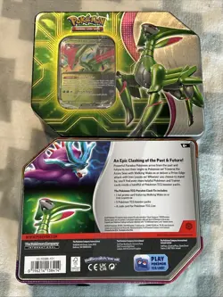 Pokemon Trading Card Game Paradox Clash Iron Leaves ex tin Sealed - Image 2