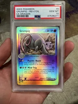 2003 Pokemon EX Dragon Grumpig Reverse Foil 6/97 PSA 10 Gem Mint - Image 1