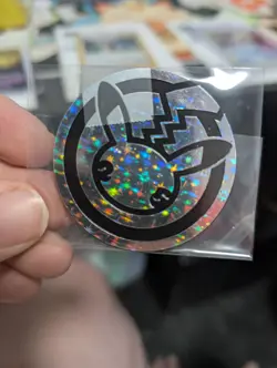 Pikachu 25th Anniversary Celebrations Silver Sparkles Holo Jumbo Coin Pokemon - Image 1