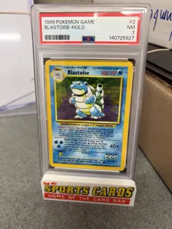 1999 Pokemon Base Set Unlimited Holo Blastoise 2/102 Holo PSA 7 - Image 1