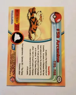 Arcanine #59 Topps Blue Logo TV Animation Edition 1999 Pokemon Card -MINT - Image 2