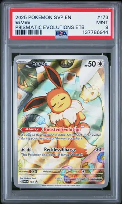 2025 POKEMON SVP EN-SV BLACK STAR PROMO #173 EEVEE PSA 9 - Image 1