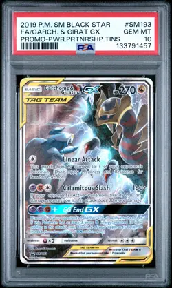 2019 POKEMON SM BLACK STAR PROMO #SM193 FULL ART/GARCHOMP & GIRATINA GX PSA 10 - Image 1
