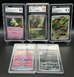 (5) Pokemon Slab Lot CGC 10 CGC 9.5 Mimikyu Palafin Scovillian Illustration Rare - Image 1