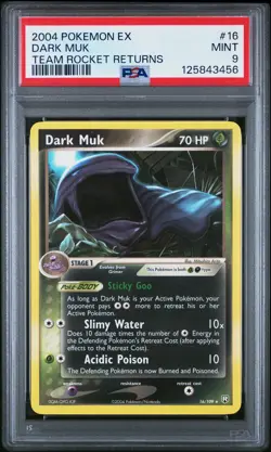 2004 POKEMON EX TEAM ROCKET RETURNS #16 DARK MUK PSA 9 - Image 1