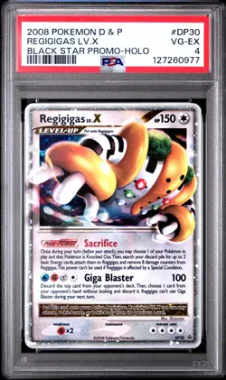 2008 POKEMON DIAMOND & PEARL BLACK STAR PROMO HOLO #DP30 REGIGIGAS LV.X PSA 4 - Image 1
