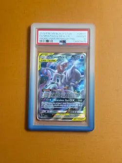 2019 POKEMON SM BLACK STAR PROMO #SM191 FULL ART/MEWTWO & MEW GX PSA 10 - Image 1
