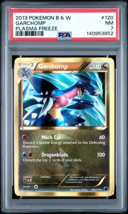 2013 POKEMON B&W PLASMA FREEZE #120 GARCHOMP PSA 7 - Image 1