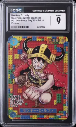2025 ONE PIECE JPN PC: ONE PIECE DAY'25 PROMO #P-110 MONKEY D. LUFFY CGC 9 - Image 1