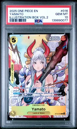2025 ONE PIECE PROMOS ILLUSTRATION BOX VOL.2 #016 YAMATO PSA 10 - Image 1