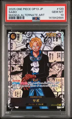 2025 ONE PIECE JPN OP13-CARRYING ON HIS WILL MANGA ALTERNATE ART SABO PSA 10 - Image 1