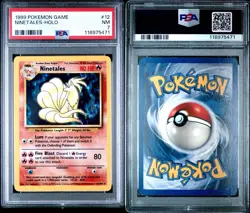 1999 WOTC POKEMON BASE SET UNLIMITED NINETALES 12/102 HOLO RARE PSA 7 - Image 3