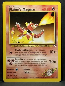 Pokemon TCG Blaine's Magmar Gym Heroes 37/132 Unlimited Uncommon LP+ - Image 1