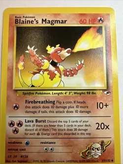 Pokemon TCG Blaine's Magmar Gym Heroes 37/132 Unlimited Regular Uncommon NM - Image 1
