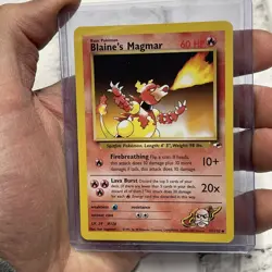 BLAINE'S MAGMAR 37/132 Pokemon Card GYM HEROES TCG NM/MT Vintage Pokemon WOTC - Image 2
