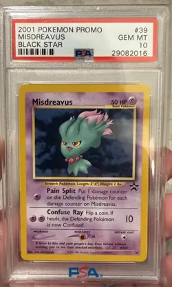 2001 Pokemon League Misdreavus Black Star Promo 39 PSA 10 GEM 💎 - Image 1