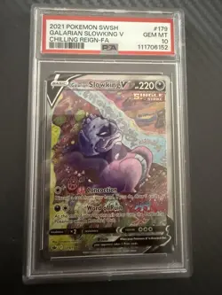 Pokemon Galarian Slowking V TCG 179/198 Chilling Reign Alternate Art PSA 10 GM - Image 1