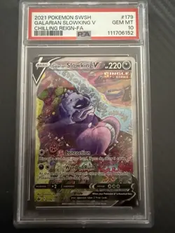 Pokemon Galarian Slowking V TCG 179/198 Chilling Reign Alternate Art PSA 10 GM - Image 2