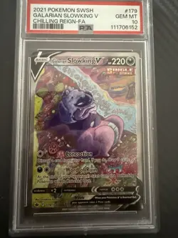 Pokemon Galarian Slowking V TCG 179/198 Chilling Reign Alternate Art PSA 10 GM - Image 5
