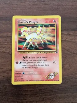 Pokemon Card Gym Heroes Blaine's Ponyta 63/132 Near Mint NM - Image 1