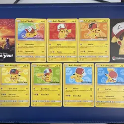 Ash's Pikachu Set 2017 Promo Card Pokemon 'I Choose You' Movie SM108-114 NM - Image 1