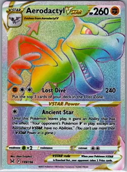 Aerodactyl VSTAR (Secret) 199/196 SWSH11: Lost Origin - Pokemon Card - NM - Image 1