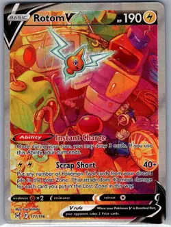 Rotom V (Alternate Full Art) 177/196 SWSH11: Lost Origin - Pokemon Card - NM - Image 1