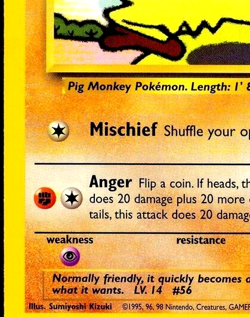 2000 Pokemon MANKEY Team Rocket Set INK ERROR Non Holo MISPRINT Card 61/82 MINT - Image 2