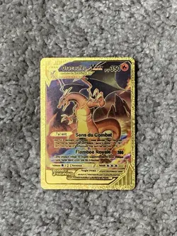 Charizard VMax HP350 Battle Sense Rare French Gold Accent Foil Fan Art Cards - Image 1