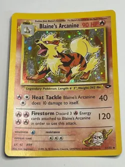 Blaine's Arcanine Pokemon TCG 2000 Gym Challenge 1/132 Holo Rare Card Vintage - Image 1