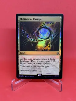 Magic Multiversal Passage 180 Marvel's Spider Man Holo Rare MTG Land - Image 1