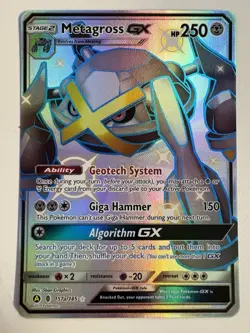 Pokemon TCG Metagross GX 157a/145 Full Art Shiny Holo NM - Image 1