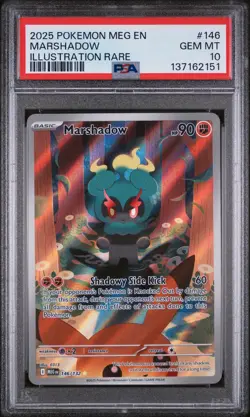 2025 POKEMON MEG EN-MEGA EVOLUTION ILLUSTRATION RARE #146 MARSHADOW PSA 10 - Image 1