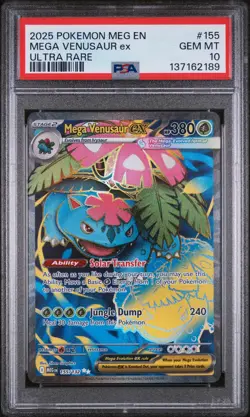 2025 POKEMON MEG EN-MEGA EVOLUTION ULTRA RARE #155 MEGA VENUSAUR EX PSA 10 - Image 1