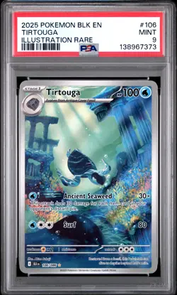 2025 POKEMON BLK EN-BLACK BOLT ILLUSTRATION RARE #106 TIRTOUGA PSA 9 - Image 1