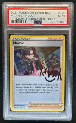 2019-2023 Pokemon SWSH Black Star Promos Marnie #SWSH120 PSA 9 - Image 1