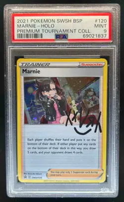 2019-2023 Pokemon SWSH Black Star Promos Marnie #SWSH120 PSA 9 - Image 1