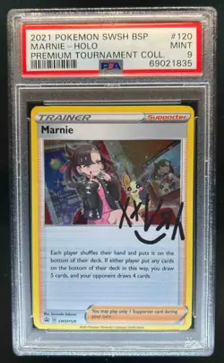 2019-2023 Pokemon SWSH Black Star Promos Marnie #SWSH120 PSA 9 - Image 1